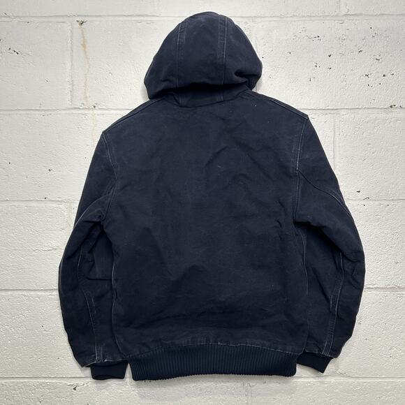Y2K Carhartt Hooded Sandstone Active Jacket “Midnight Blue” - Picture 2 of 9